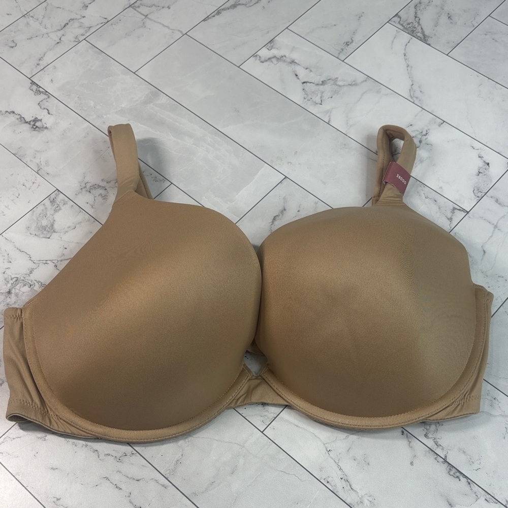 NWT Cacique Lane Bryant Womans Push-Up Bra Tan Boost Plunge UNDERWIRE 38DDD